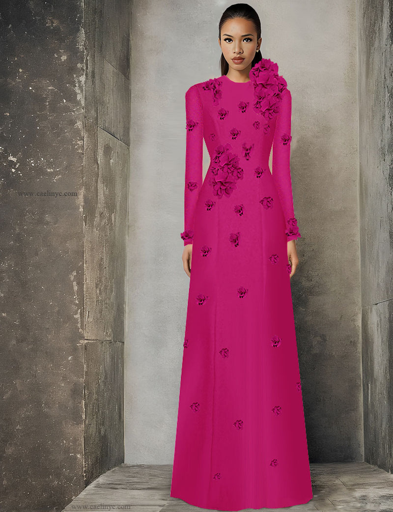 Ipolina Trendy Modest Gown With Petals