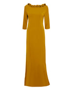 sun yellow modest gown
